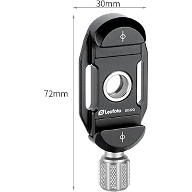 LEOFOTO Schnellkupplung DC-22Q, QD-Anschluss mit Arca-Klemme, 1/4-Zoll-Schraubbefestigung, 72 mm lang, 30 mm breit, 33 g leicht – Bild 2