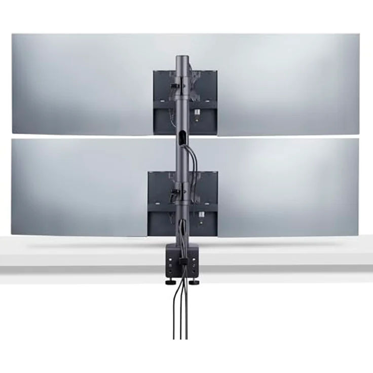 StarTech Dual Monitor Vertical Mount, Tischhalterung für 2 x 49 Zoll Ultrawide Displays, 16 kg Tragkraft, Schwarz – Bild 4