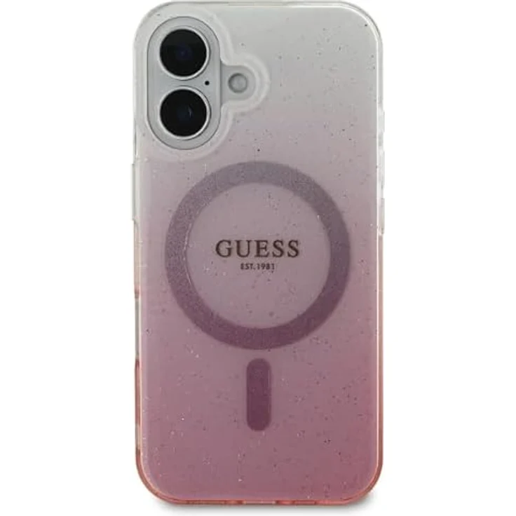 CG MOBILE Guess GUHMP16MHGRCELP Hülle für iPhone 16 Plus 6.7", Rosa Hartschaum-Case mit IML Glitter Gradient – Bild 3