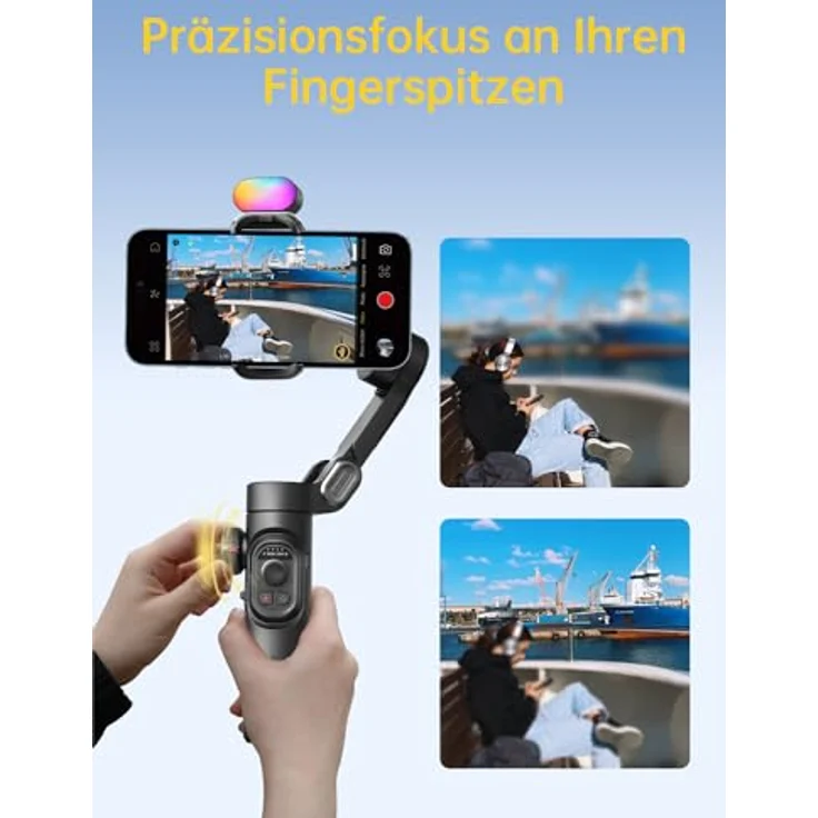 AOCHUAN XE Standard Gimbal, 3-Achsen-Stabilisierung mit intelligenter Gesichtsverfolgung, kompakt, schwarz – Bild 6