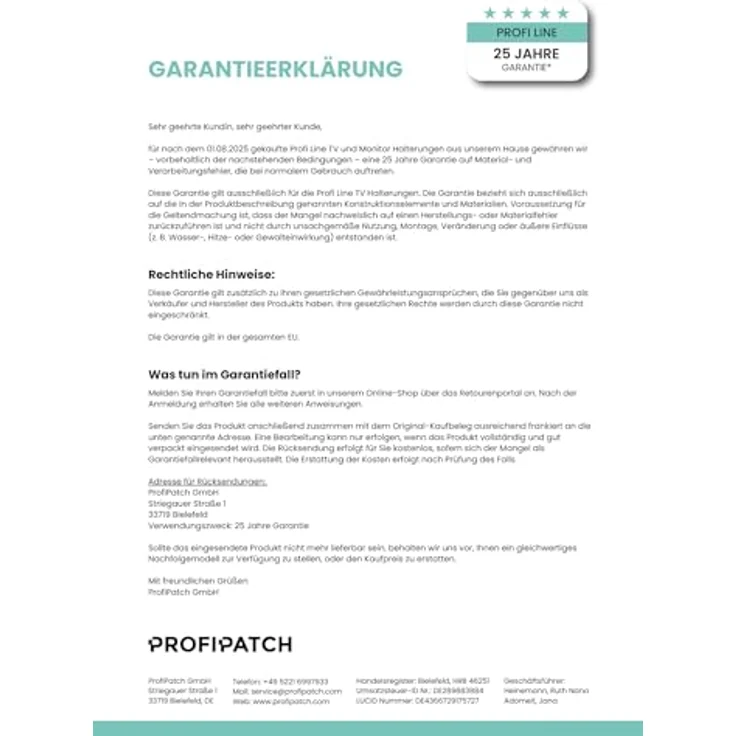 ProfiPatch TV Halterung 17-42 Zoll, schwenkbar & neigbar bis 30kg, schwarz – Bild 3