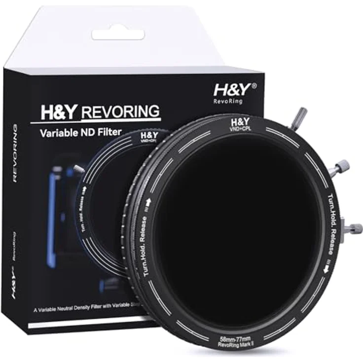 H&Y REVORING ND3-1000 & CPL Filter MkII, Kamera-Filter 58-77mm, variabel nd für kreative Belichtung – Bild 1