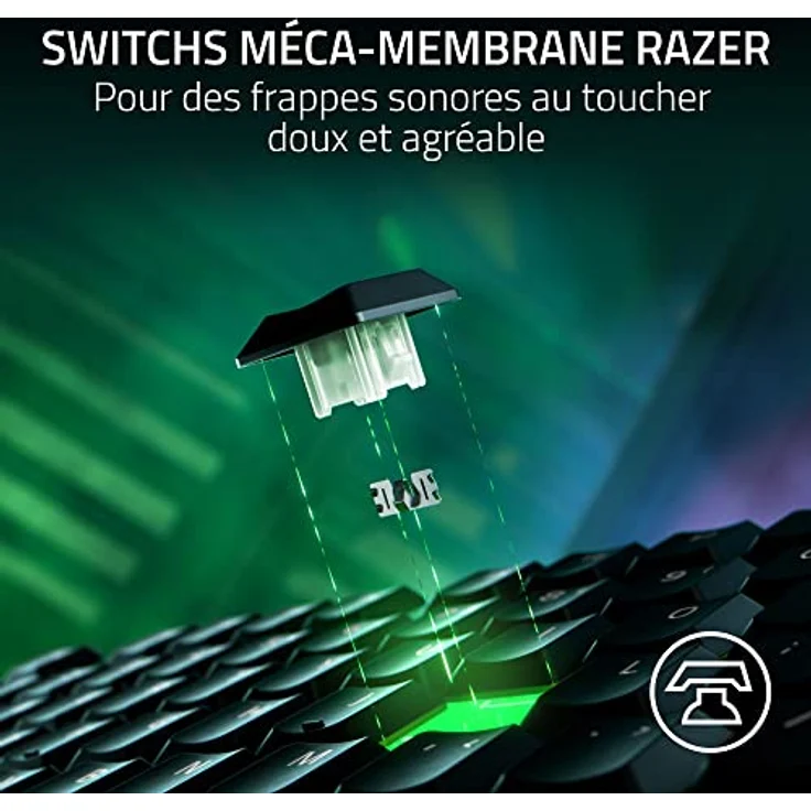 Razer Ornata V3 Tenkeyless – Kompakte Gaming-Tastatur mit niedrigem Profil (Mecha-Membran-Schalter, UV-Lack-Tasten) | Schwarz – Bild 3