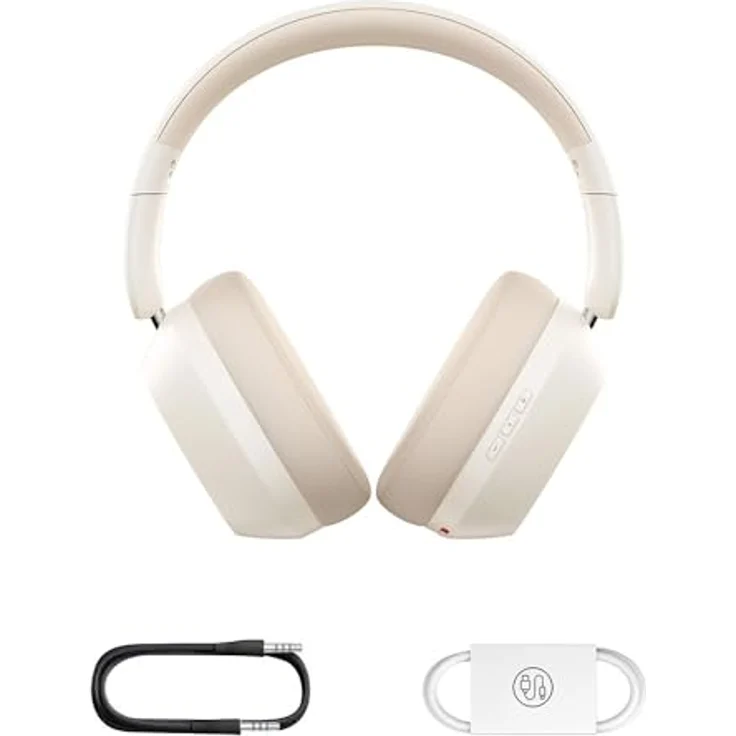 Baseus Bass 35 Max, Kopfhörer kabelgebunden & kabellos, Bluetooth V5.3, 50 Stunden Akkulaufzeit, Beige – Bild 6