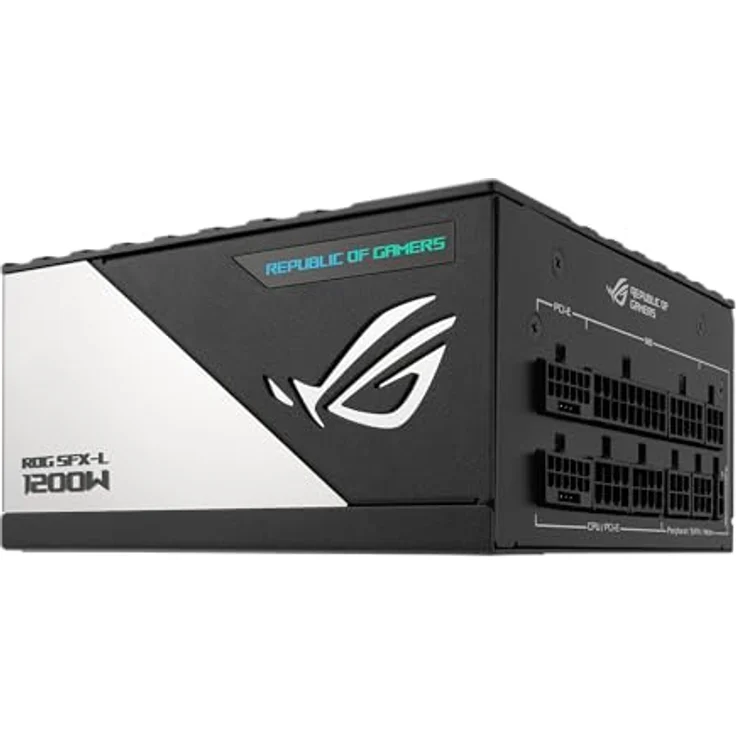 ASUS ROG Loki SFX-L 1200W Titanium vollmodulares Gaming Netzteil (120mm PWM ARGB Lüfter, ATX 3.0, PCIe 5.0 Ready, inkl. 16-poligem Kabel, 80+ Titanium Zertifizierung, Lambda Standard++Zertifizierung) – Bild 4