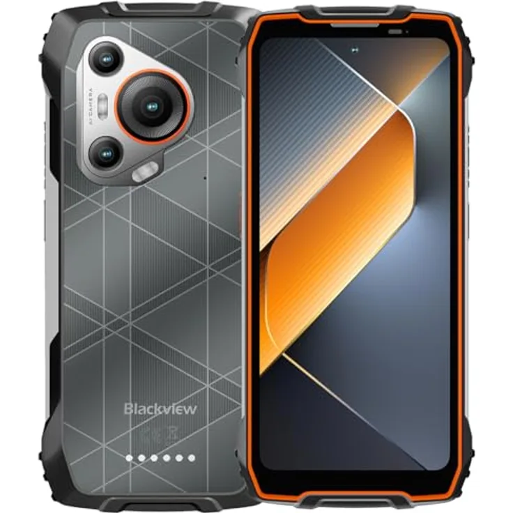 Blackview BL7000 Outdoor Smartphone, 6,78 Zoll FHD+ 120Hz, 8GB RAM, 256GB Speicher, 7500mAh Akku, IP68/IP69K, 50MP Kamera, 5G Dual SIM (Orange)