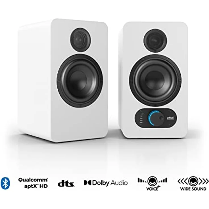 Nubert nuPro SP-200 | Weißes Boxenpaar | 2 Stück HDMI eARC-Kompaktboxen | Lautsprecher-Set mit Bluetooth aptX HD | Schreibtischlautsprecher für Homeoffice | Aktivlautsprecher für Gaming – Bild 2