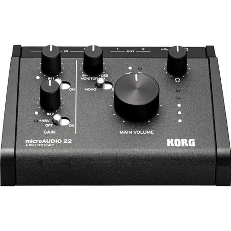 Korg microAUDIO 22, USB-C Audio-Interface mit 24-Bit/192-kHz Auflösung und rauscharmen Studio-Vorverstärkern – Bild 2