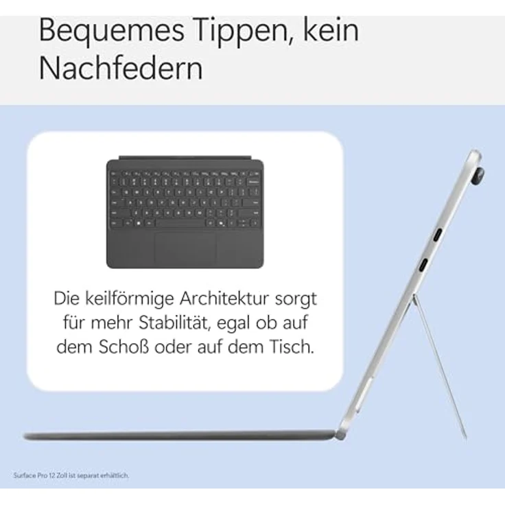 Microsoft Surface Pro 12" Keyboard, kompatibel mit Surface Pro (1. Edition), inkl. Hintergrundbeleuchtung, Anthrazit – Bild 2