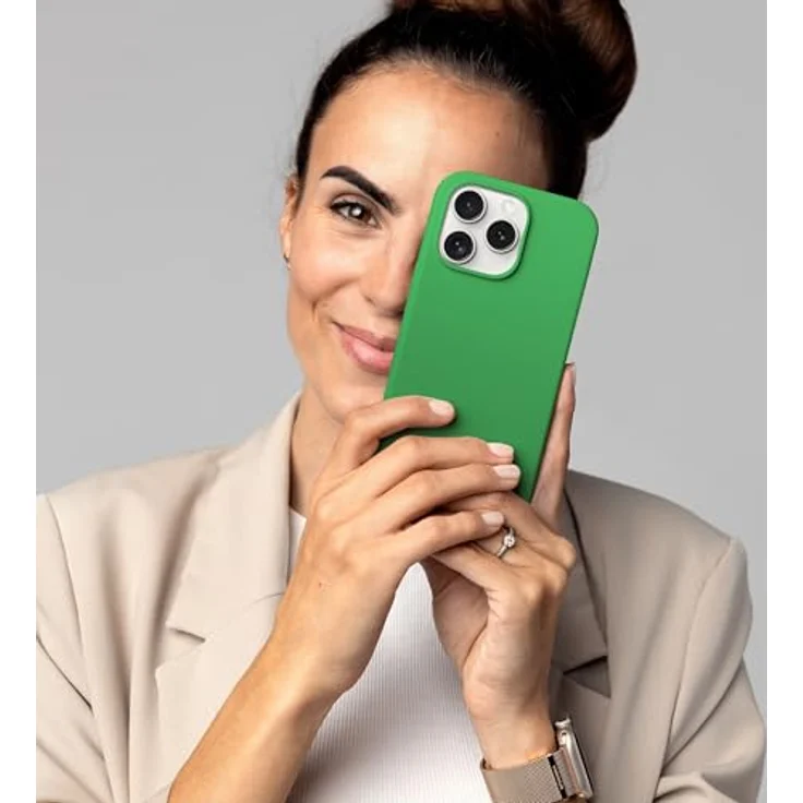 VONMÄHLEN Weiche Silikonhülle, Handyhülle aus recycelten Materialien für iPhone, kompatibel mit Mag-Safe, Mikrofaserfutter und Kamera-Displayschutz – Bild 3