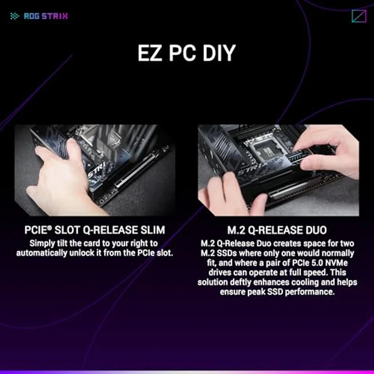 ASUS ROG Strix Z890-I Gaming WiFi Mainboard Sockel Intel LGA 1851 (Mini-ITX, Advanced AI, DDR5, WiFi 7, M.2, PCIe 5.0, Thunderbolt 4, Q-Release, DIMM Flex) – Bild 5