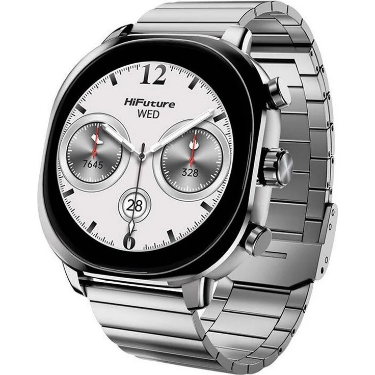HiFuture AIX (Edelstahl, One Size), AMOLED Smartwatch mit 100+ Sportmodi