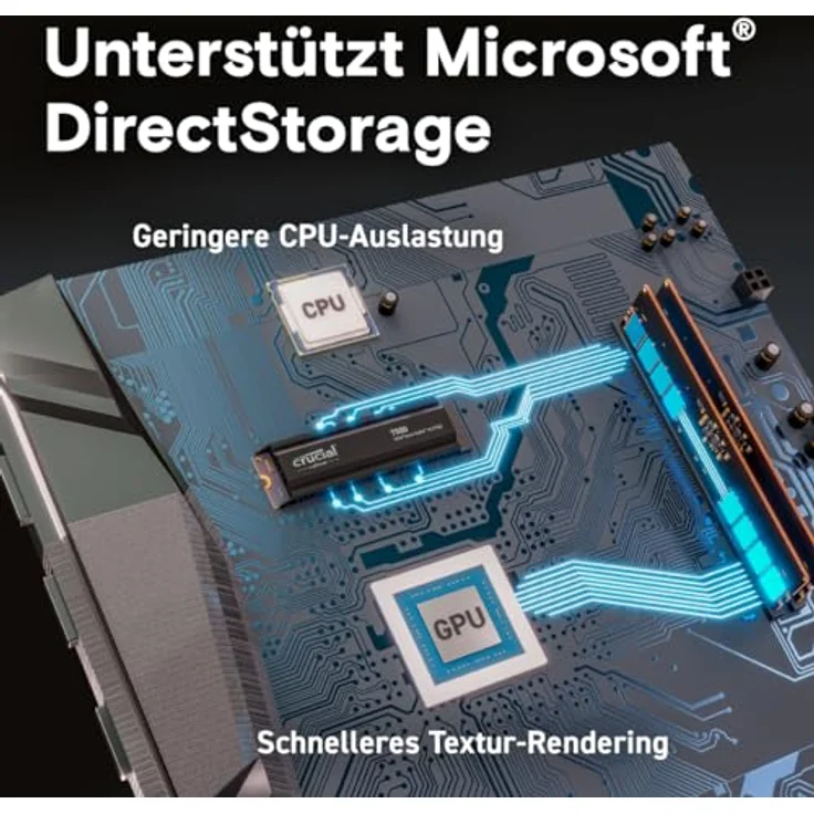 Crucial T500 2TB PCIe Gen4 NVMe M.2 Interne Gaming SSD mit Kühlkörper, bis zu 7400MB/s, (PS5) kompatibel + 1 Monat Adobe CC alle Apps - CT2000T500SSD5 – Bild 5