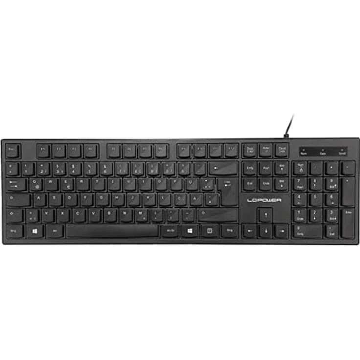 LC-POWER LC-KEY-903DE USB-Tastatur, Kabelgebunden, 105 Tasten QWERTZ, Schwarz, Plug & Play, für Büro und Alltag – Bild 1