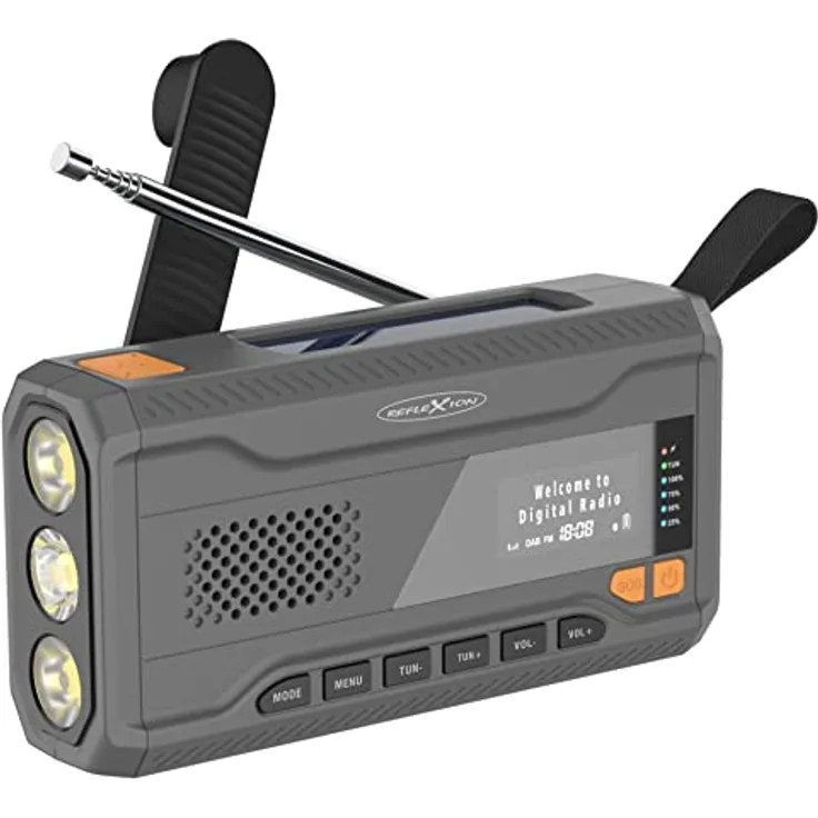 REFLEXION TRA562DAB Notfallradio DAB, UKW UKW, Notfallradio, Bluetooth® Handkurbel, Powerbank-Funktion, Taschenlampe, w
