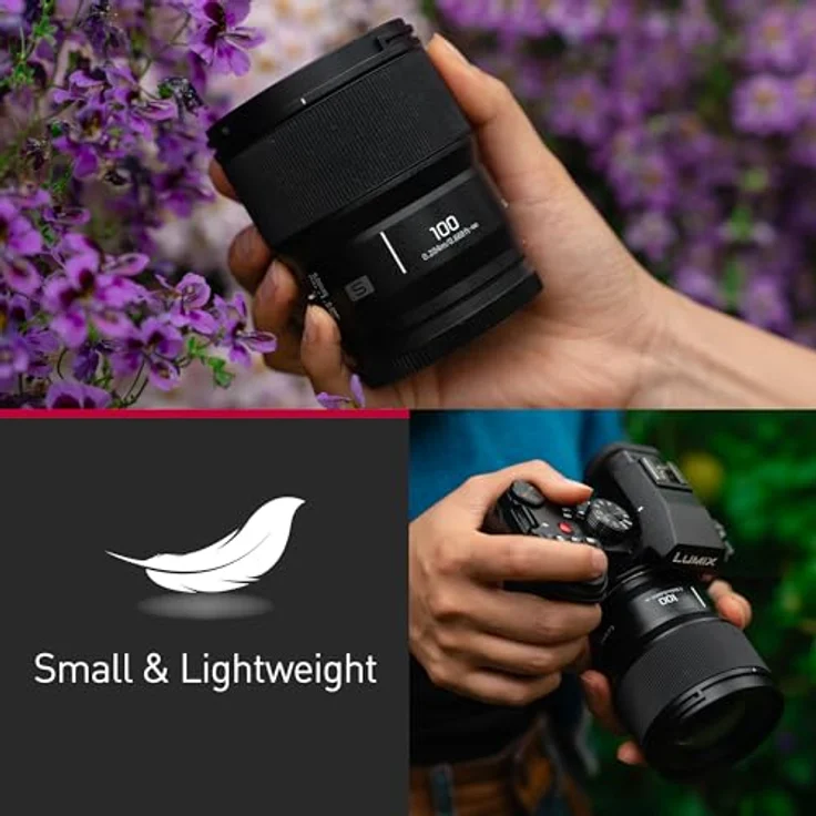 Panasonic Lumix S-E100: 100 mm F2.8 Makroobjektiv, Vollformat-Kameraobjektiv, kompaktes & leichtes Design, 298 g, Zweiphasen-Linearmotor, 1:1 Vergrößerung, ideal für Video,Schwarz – Bild 3