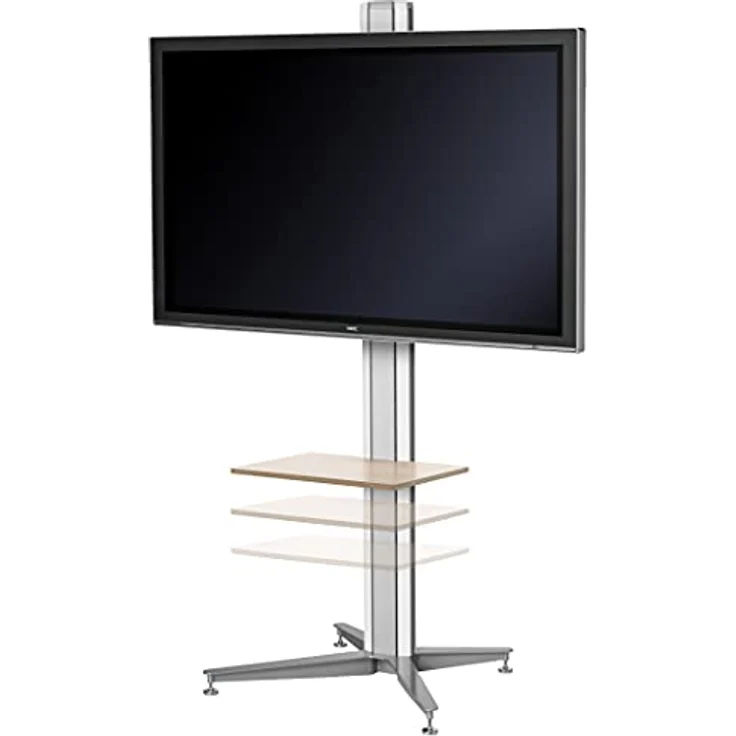 SMS Flatscreenstandfuss X FH 1455, höhenverstellbarer TV-Ständer für Flachbildschirme bis 60 Zoll, weiß – Bild 1