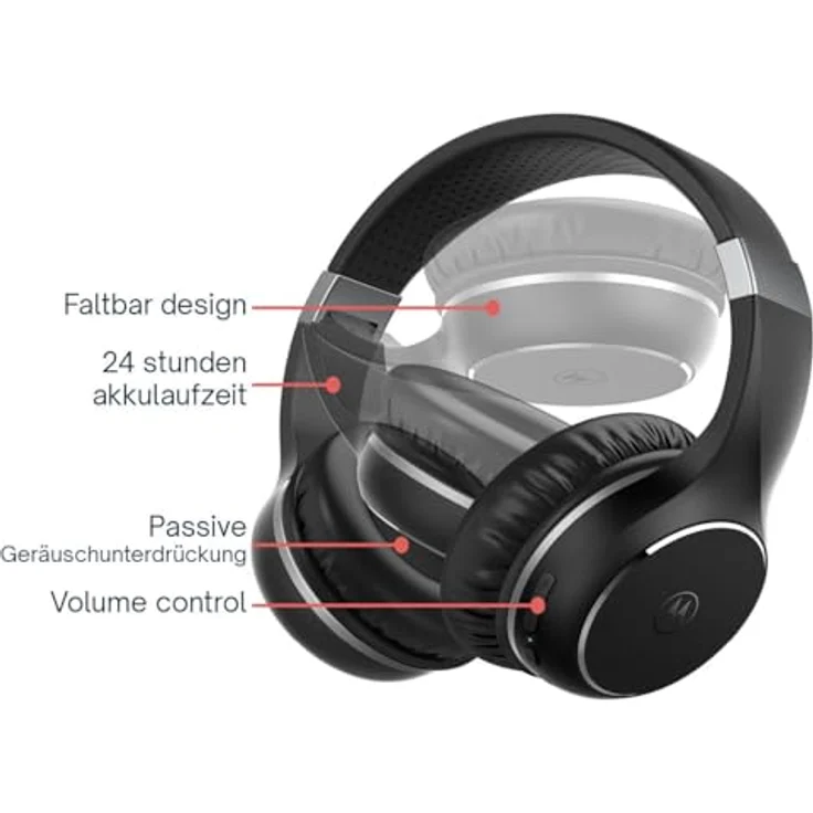 Moto XT 220 Headphone over-ear BT wireless Black – Bild 4