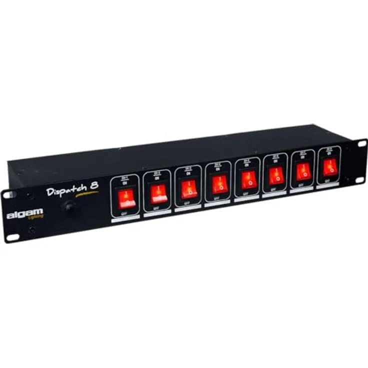 Algam Lighting DISPATCH-8, Rack-mount 8-way PDU mit beleuchtetem Kippschalter für jedes Kanal