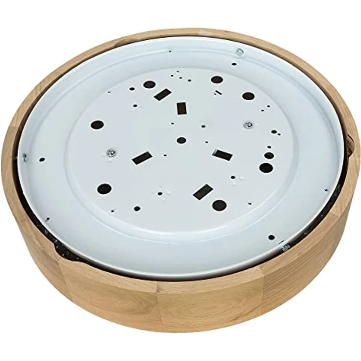 Licht-Erlebnisse ARBARO Deckenleuchte Eiche Ø37 cm 2-flammig blendarm Modern gemütlich Holz Glas - Smarte Deckenbeleuchtung - Preisvergleich – Bild 5