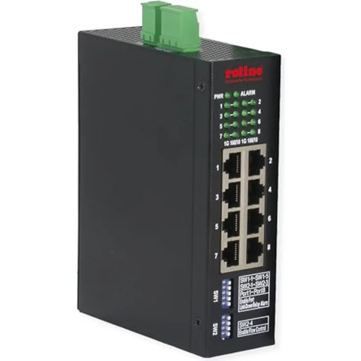 ROLINE Industrial Gigabit Ethernet Switch, 8 Ports, Web Managed