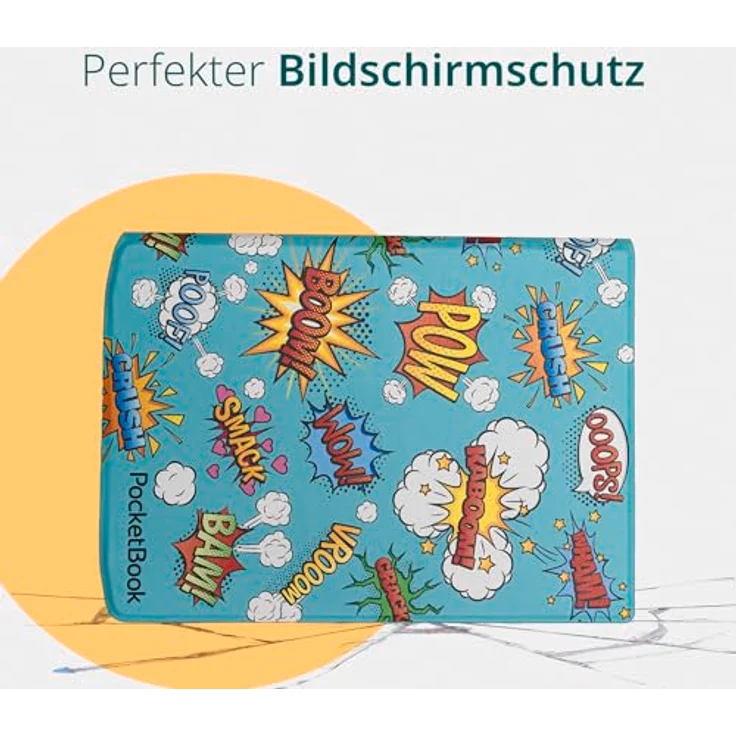PocketBook Flip Cover - Comic Print 7.8", Schützendes Tablet-Taschen-Cover mit schlankem Design, passend für InkPad 4, InkPad Color 2 & InkPad Color 3 – Bild 2