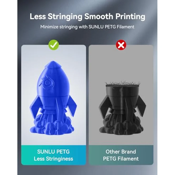 SUNLU PETG Filament 1,75 mm, hohe Zähigkeit und gute Schichthaftung, schwarz, 1kg Spule – Bild 4