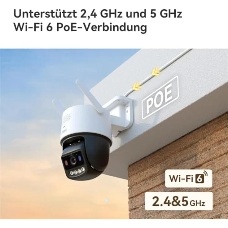 Imou WRL CAMERA 6MP TITAN PRO IPC-U7LP-6V0NE, Netzwerkkamera mit 3200 x 1800 Pixel, integrierten Mikrofon und PoE-Unterstützung, Schwarz – Bild 2