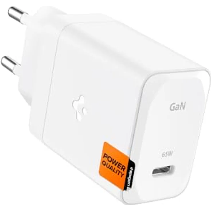 Spigen ArcStation Pro GaN-651 Ladegerät 65W + USB-C Kabel - Schnellladegerät Weiß
