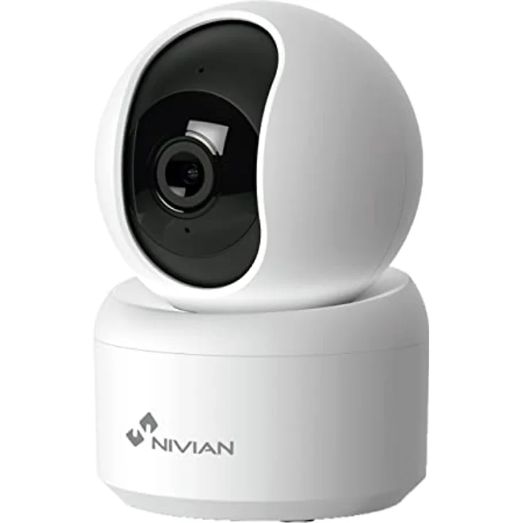 NIVIAN WLAN‑Innenkamera 360° SuperHD 2K mit Nachtsicht, Zwei‑Wege‑Audio, Menschenerkennung & Auto‑Tracking, MicroSD (Nicht enthalten) – Bild 1