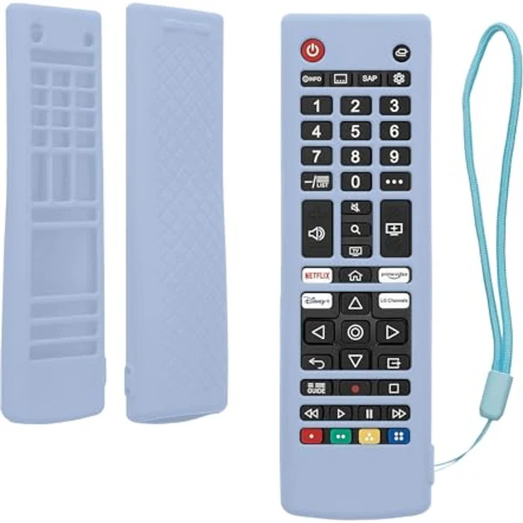 kwmobile Smart TV AKB Hülle Universal-Fernbedienung, Silikon Case, blau – Bild 1