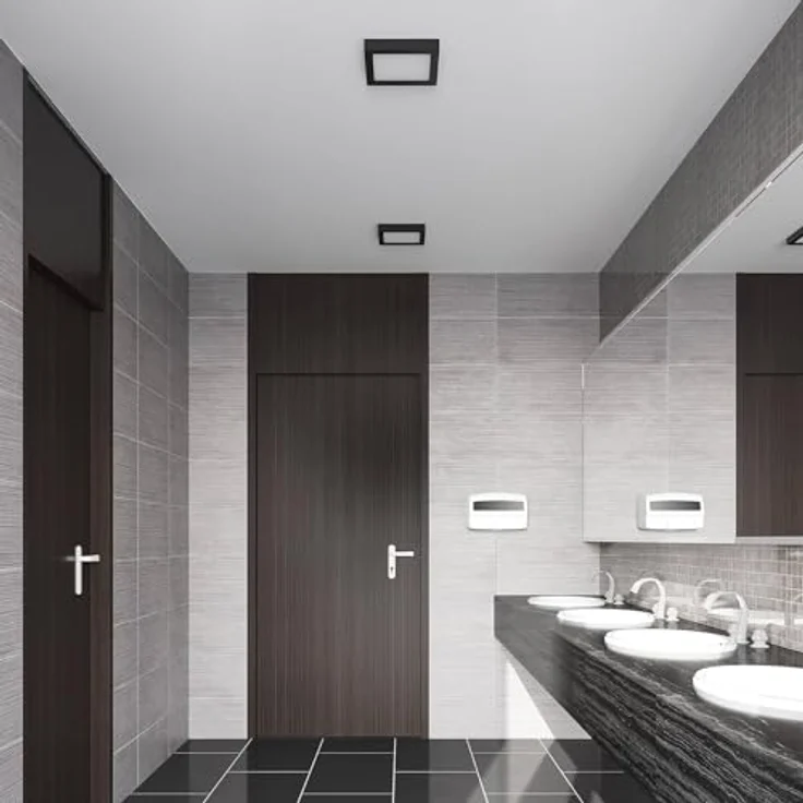PRIOS LED Deckenleuchte 'Alette' (Modern) in Schwarz aus Aluminium für Badezimmer (1 flammig) - Energiesparende LED-Deckenlampe – Bild 5