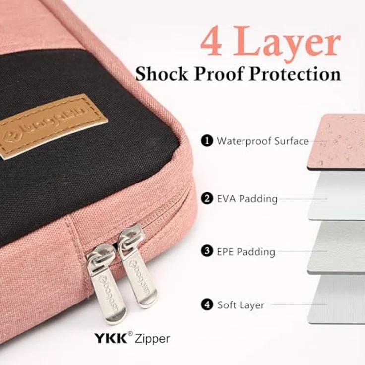Bagasin Laptop Hülle Tasche, 15-16 Zoll Wasserdicht mit 4-lagigem Schutz, TSA Laptoptasche für MacBook, HP, Dell, Lenovo, Asus – Schwarz – Bild 2