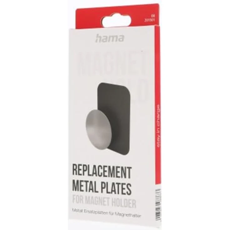 HAMA Auto-Handyhalterung "Magnet" Ersatz-Metallplatten, Silber, hochwertige Metallplatten, vielseitige Kompatibilität, runde und rechteckige Form – Bild 2