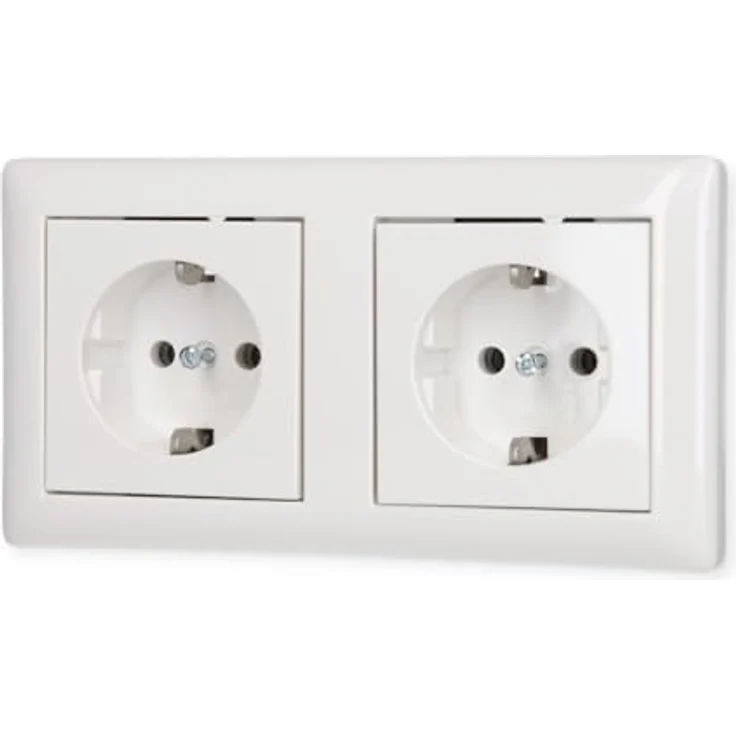 GIRA 492227 2Fach Steckdose mit Rahmen IP20 reinweiß glänzend – Bild 2