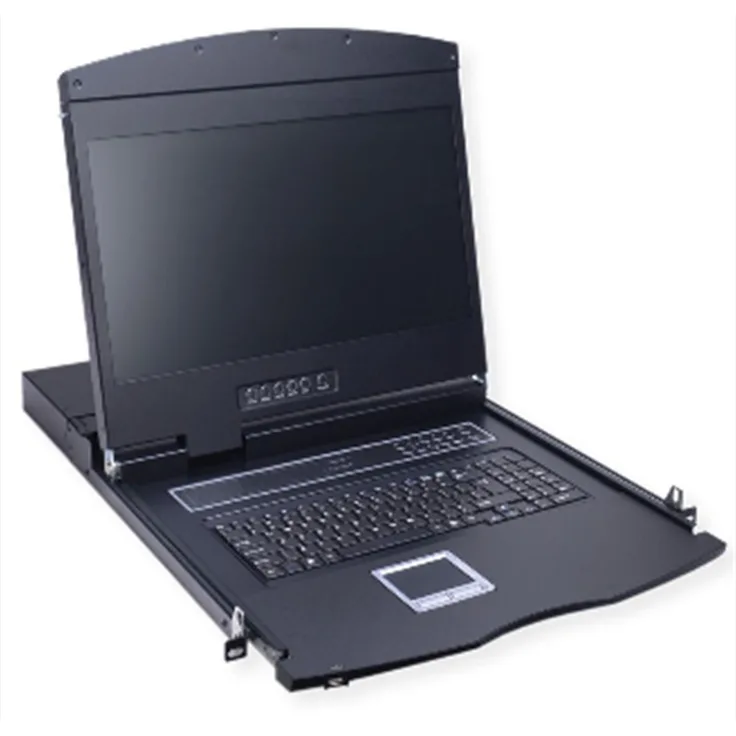Value 19" KVM-Switch, KVM Switch für bis zu 8 PCs, 1280 x 1024 Pixel Auflösung, Schwarz