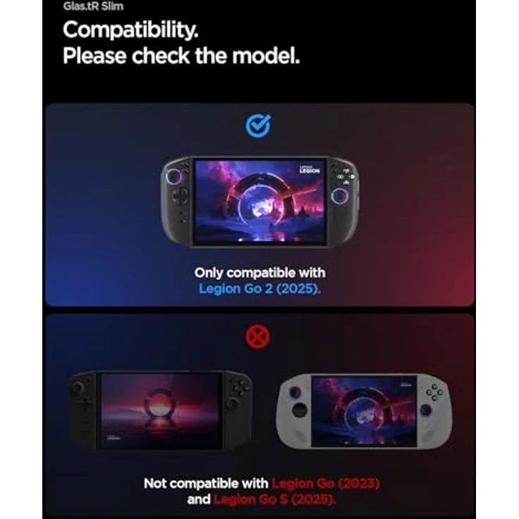 Spigen Glas.tR Slim Schutzfolie, 2 Stück, kompatibel mit Lenovo Legion Go Gen 2, kratzfest, 9H Härte, kristallklar – Bild 2