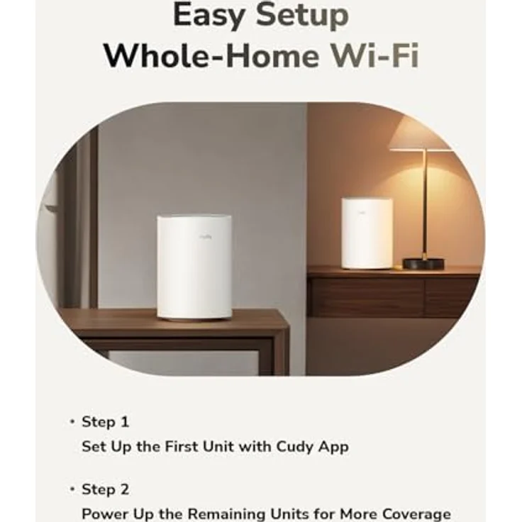 Cudy Dual Band BE3600 WiFi 7 Mesh System, 3,6 Gbit/s, Abdeckung bis zu 4.800 m², 3 Gigabit-Ports, Multi-VPN-kompatibel, Cudy APP-Steuerung (M3600 2er-Pack) – Bild 5