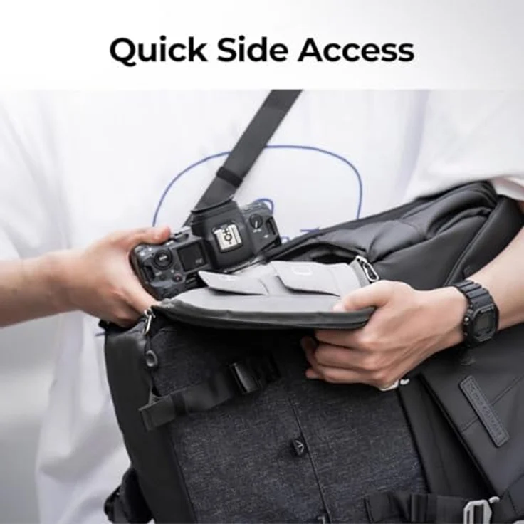 K&F Concept Beta Fotorucksack, 20 l, Kameratasche in Schwarz mit robustem Design und Diebstahlsicherung – Bild 4