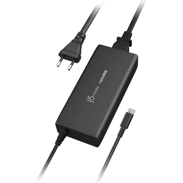 j5Create 140W GaN PD3.1 USB-C Autoladegerät, vielseitiges Ladegerät für Fahrzeuge, Schwarz