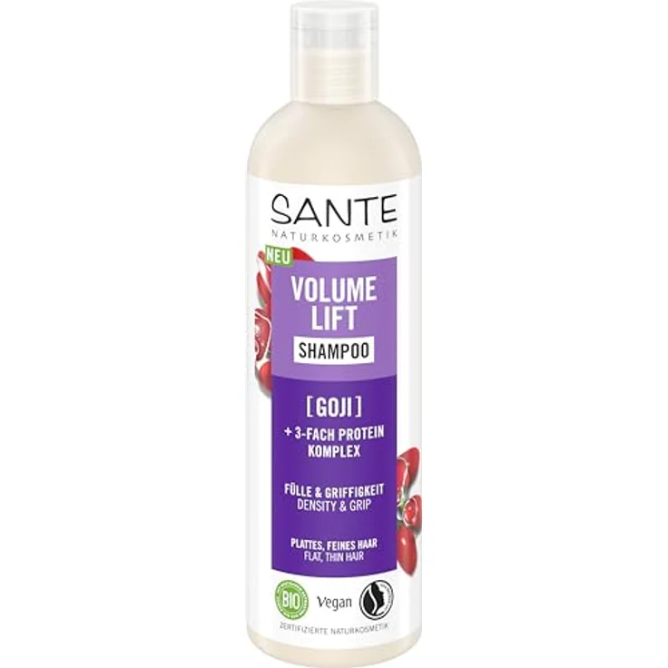 SANTE Volume Lift Shampoo Bio-Goji + 3-Fach Protein Komplex, 250 ml, für mehr Volumen und Griffigkeit – Bild 1