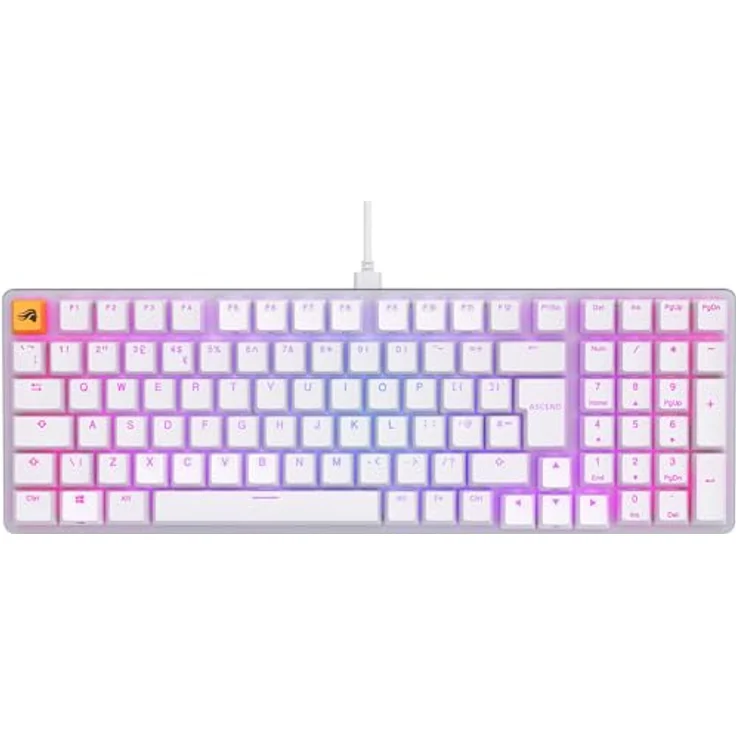 Glorious Gaming GMMK 2 Full Size (96%) – Mechanisches Gaming-Keyboard, Aluminiumrahmen, anpassbar, Doubleshot-Kappen, Fox Schalter, tastenweise RGB, Englisch QWERTY Layout - Weiß – Bild 1