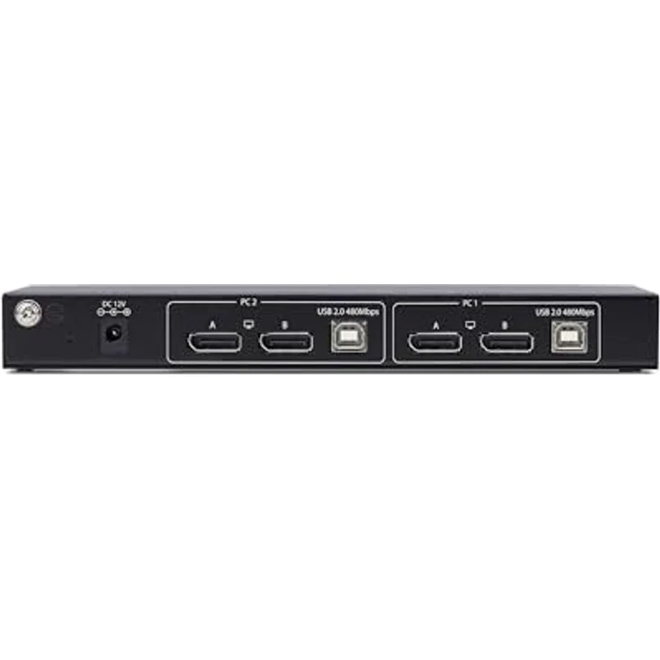 StarTech P2ADD121D KVM Switch, 3840 x 2160 Pixel, 4K Ultra HD, Aluminium-Gehäuse, Schwarz – Bild 5