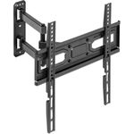 Manhattan TV-Wandhalterung, neigbar, schwenkbar und horizontal nachjustierbar (Wand, 55", 35 kg), TV Wandhalterung, Schwarz