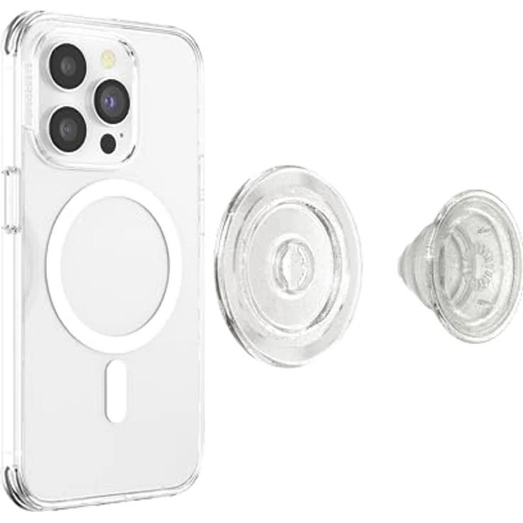 PopSockets Handy-Grip für MagSafe, Magnetischer Halter und Handyständer, Clear Glitter, 40% stärkere MagSafe-Haftung – Bild 4