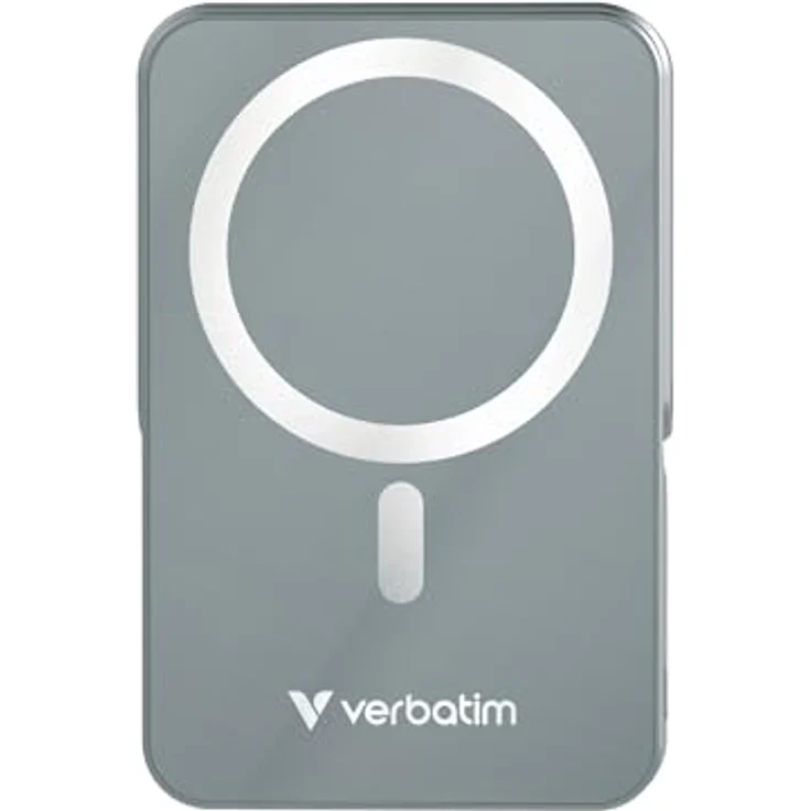 Verbatim Charge 'n' Go MagSafe Powerbank 10.000mAh Grau 15W magnetisch - PD 22W Schnellladefunktion LED-Anzeige & klappbarer Ständer für iPhone 16/15/14/13/12 Pro/Pro Max – inkl. USB-C Kabel – Bild 2
