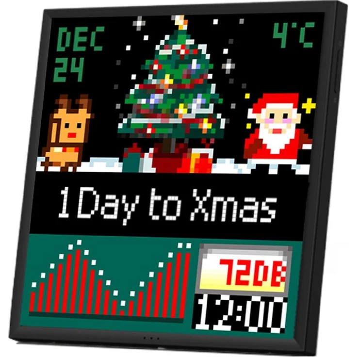 Divoom Pixoo 64, Digitaler Bilderrahmen mit 10.3" WiFi-Pixelart-Display, 64 x 64 Pixel, Schwarz