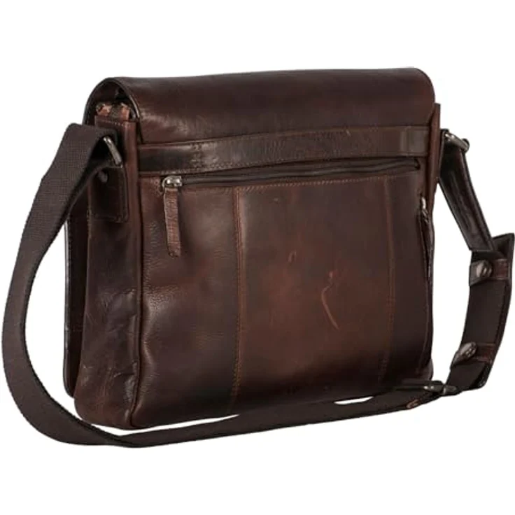 Leonhard Heyden Roma Messenger, Leder Laptop-Tasche mit 31 cm gepolstertem Laptopfach, braun – Bild 2