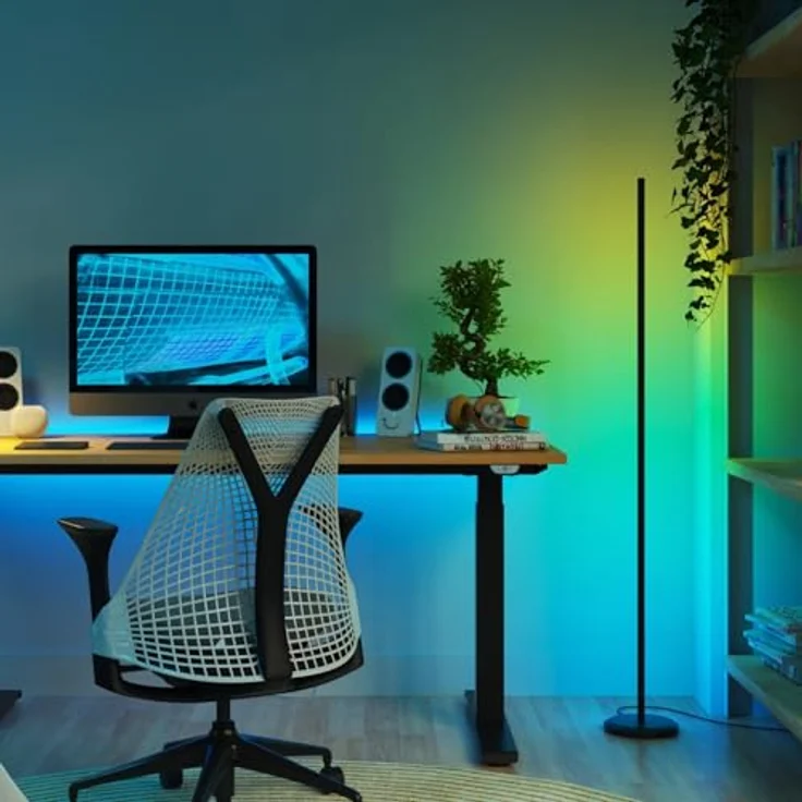 Nanoleaf Matter Smart Stehlampe, RGB IC LED Floor Lamp, Dimmbar, Musik Sync, App & Sprachsteuerung, für Wohnzimmer und Schlafzimmer Gaming Deko – Bild 4