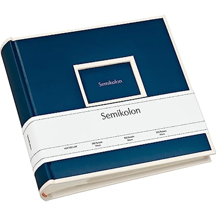 Semikolon 351132 200 Pockets Album – 23 x 22,3 cm – 100 Seiten cremefarben, für 200x 10x15 Fotos – marine blau – Bild 1